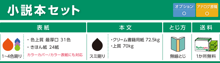 小説本セット | 同人誌印刷の緑陽社